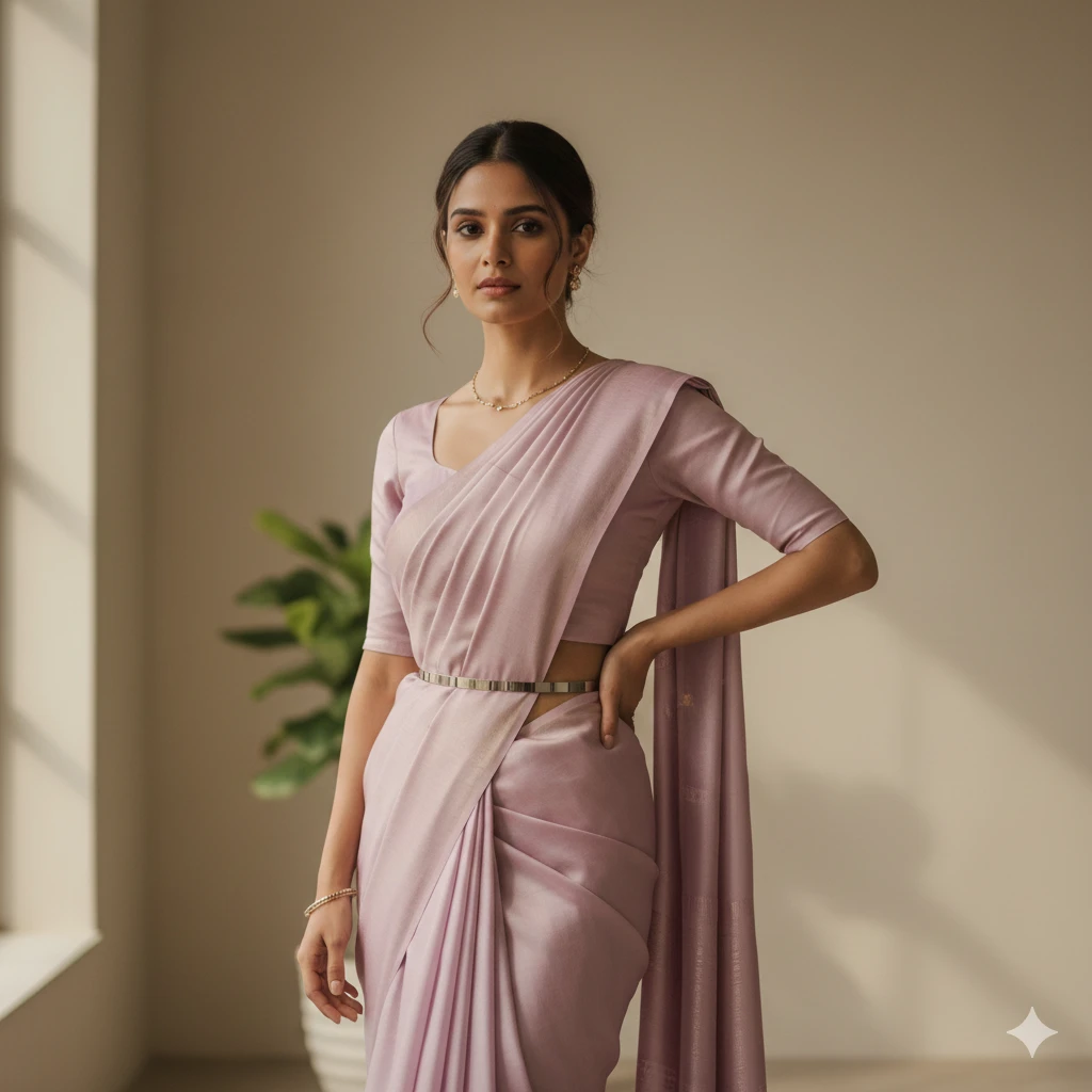 Gemini AI Photo Prompt Copy Paste Modern Saree Look – Beautiful Fusion Indian Portraits