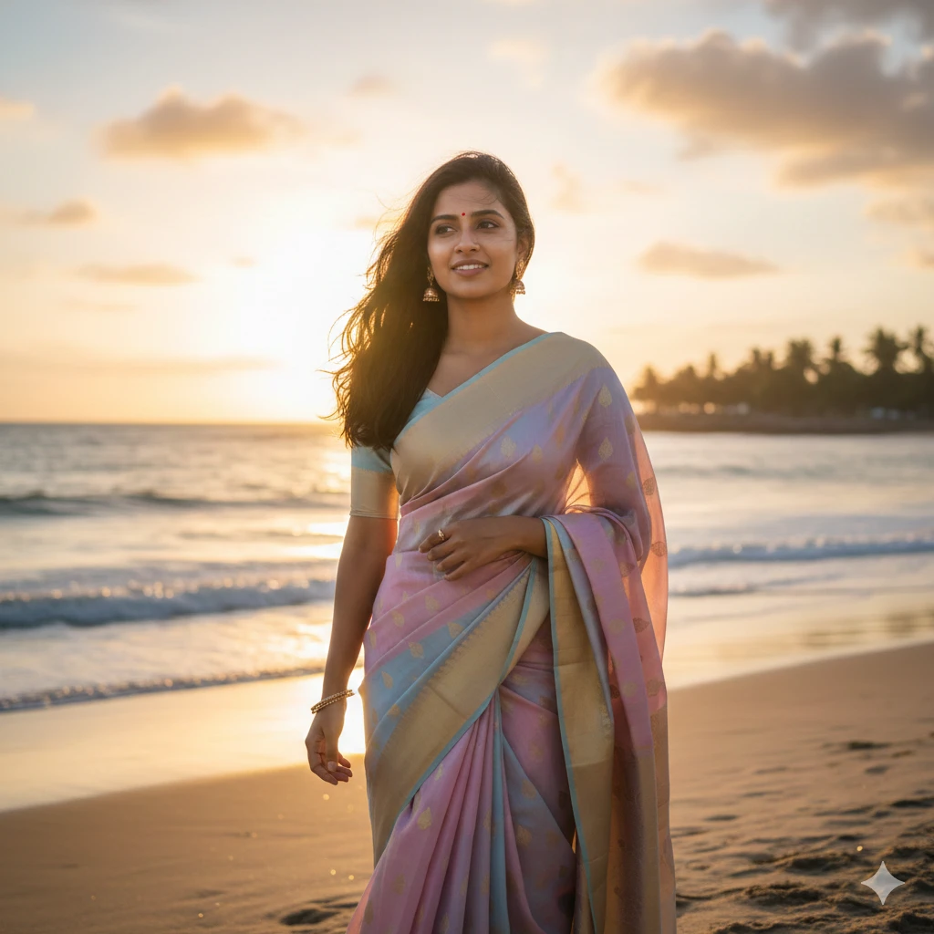 Gemini AI Photo Prompt Copy Paste South Indian Saree Look – Stunning Cultural Portraits