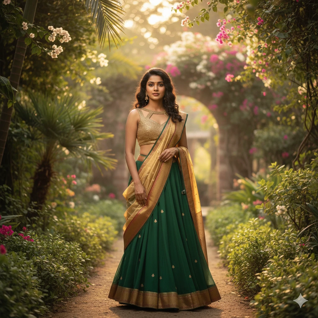 Gemini AI Photo Prompt Copy Paste Modern Saree Look – Beautiful Fusion Indian Portraits
