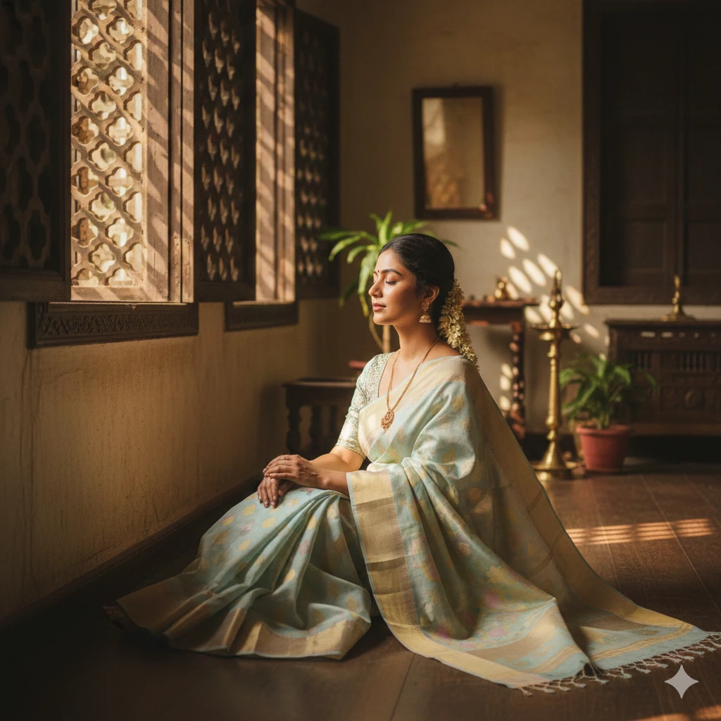 Gemini AI Photo Prompt Copy Paste South Indian Saree Look 