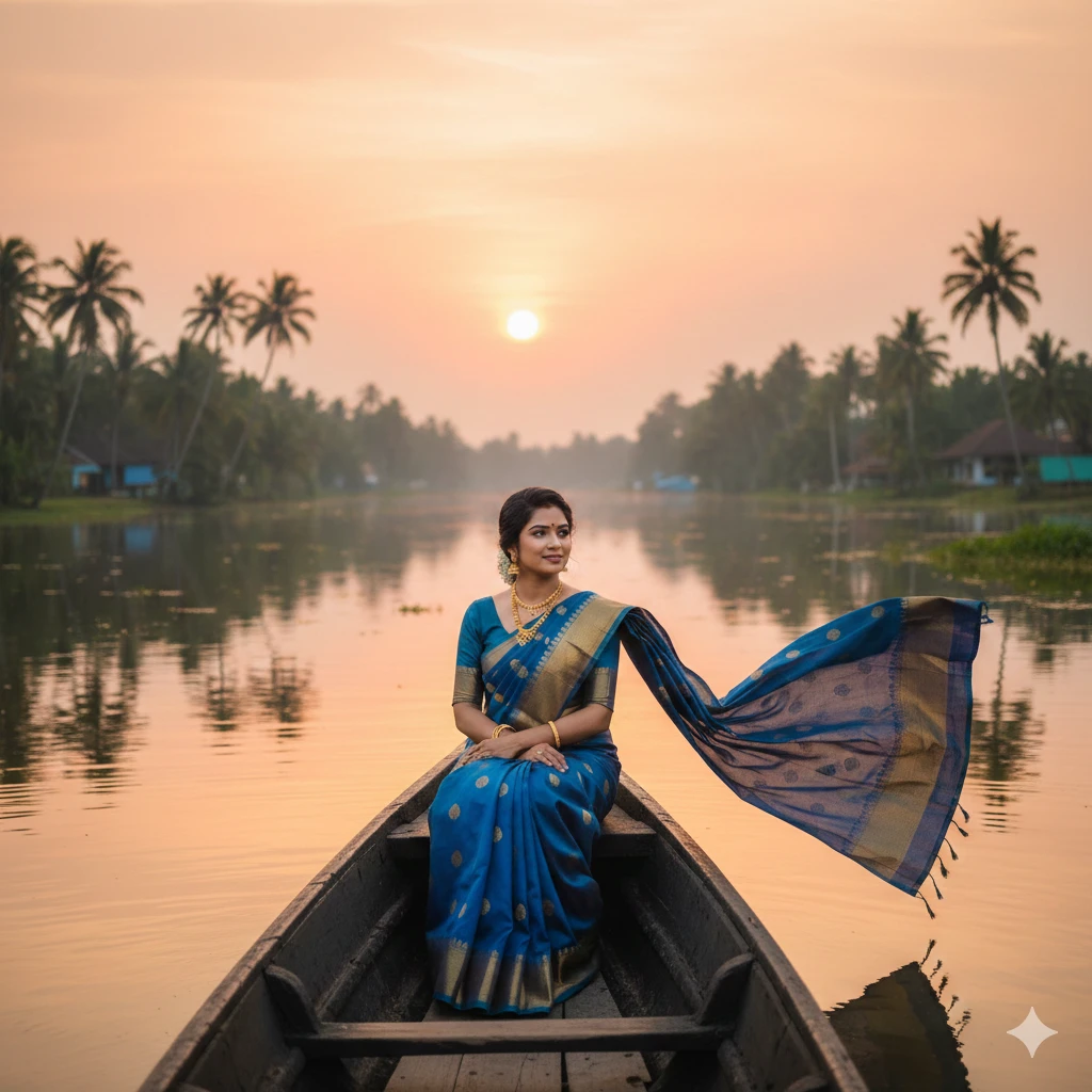 Gemini AI Photo Prompt Copy Paste South Indian Saree Look 