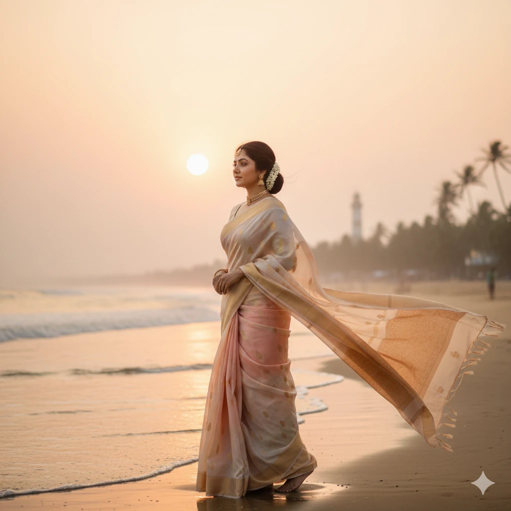 Gemini AI Photo Prompt Copy Paste South Indian Saree Look 