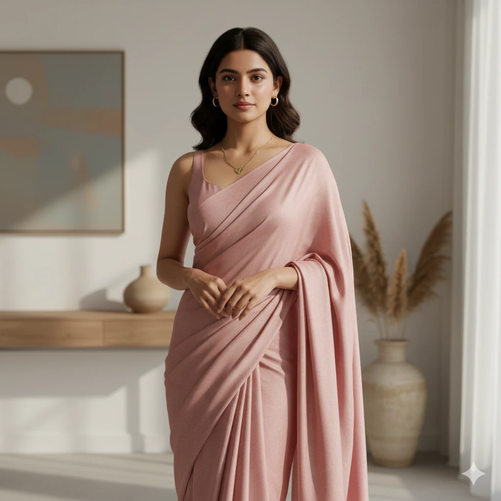 Gemini AI Photo Prompt Copy Paste Modern Saree Look – Beautiful Fusion Indian Portraits