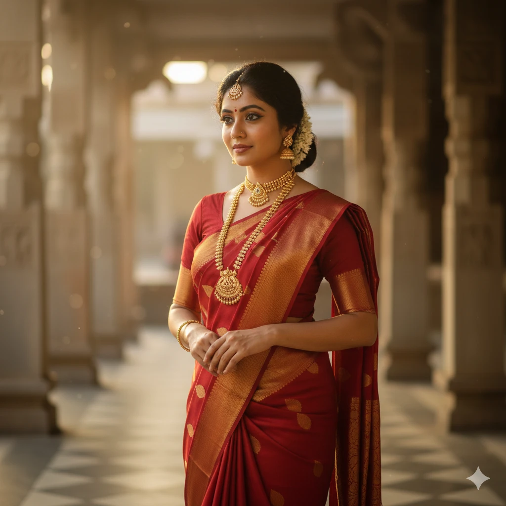 Gemini AI Photo Prompt Copy Paste South Indian Saree Look 