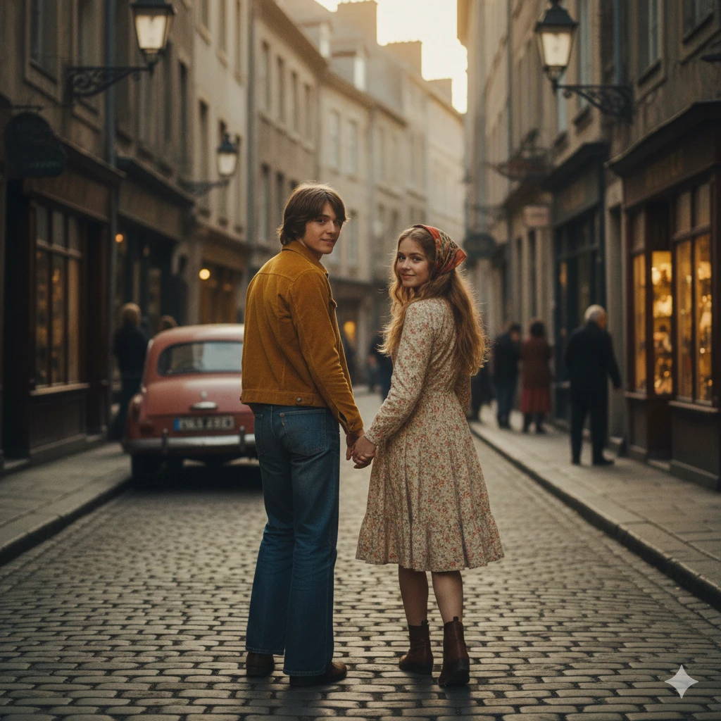 4K Ultra Trending Couple AI Prompts for Gemini AI Free – Romantic Retro Aesthetic Boy and Girl Photo
