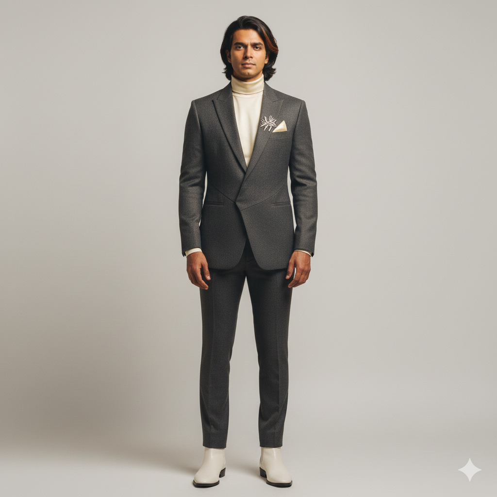Google Gemini AI Photo Prompt: Fashionable Male Model Designer Photoshoot