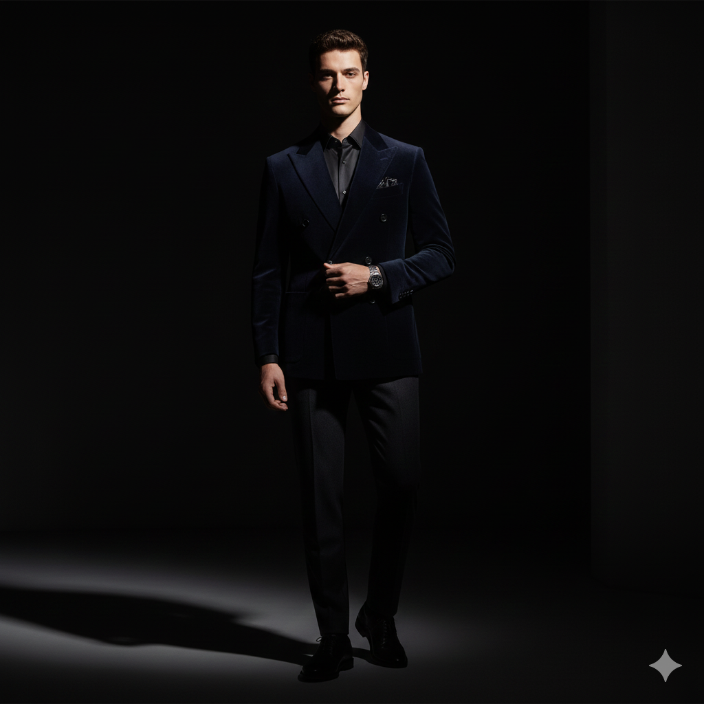 Google Gemini AI Photo Prompt: Fashionable Male Model Designer Photoshoot