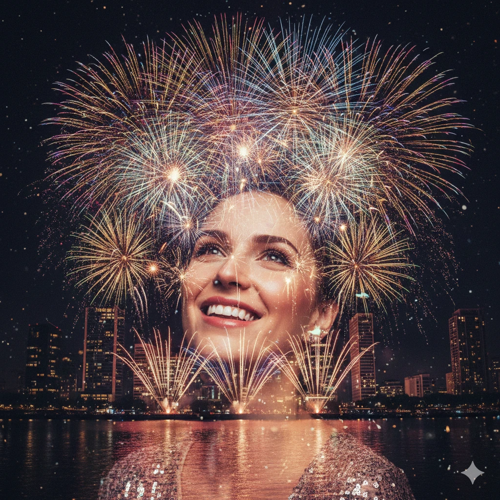 Google Gemini AI Photo New Year Fireworks Prompt Copy Paste