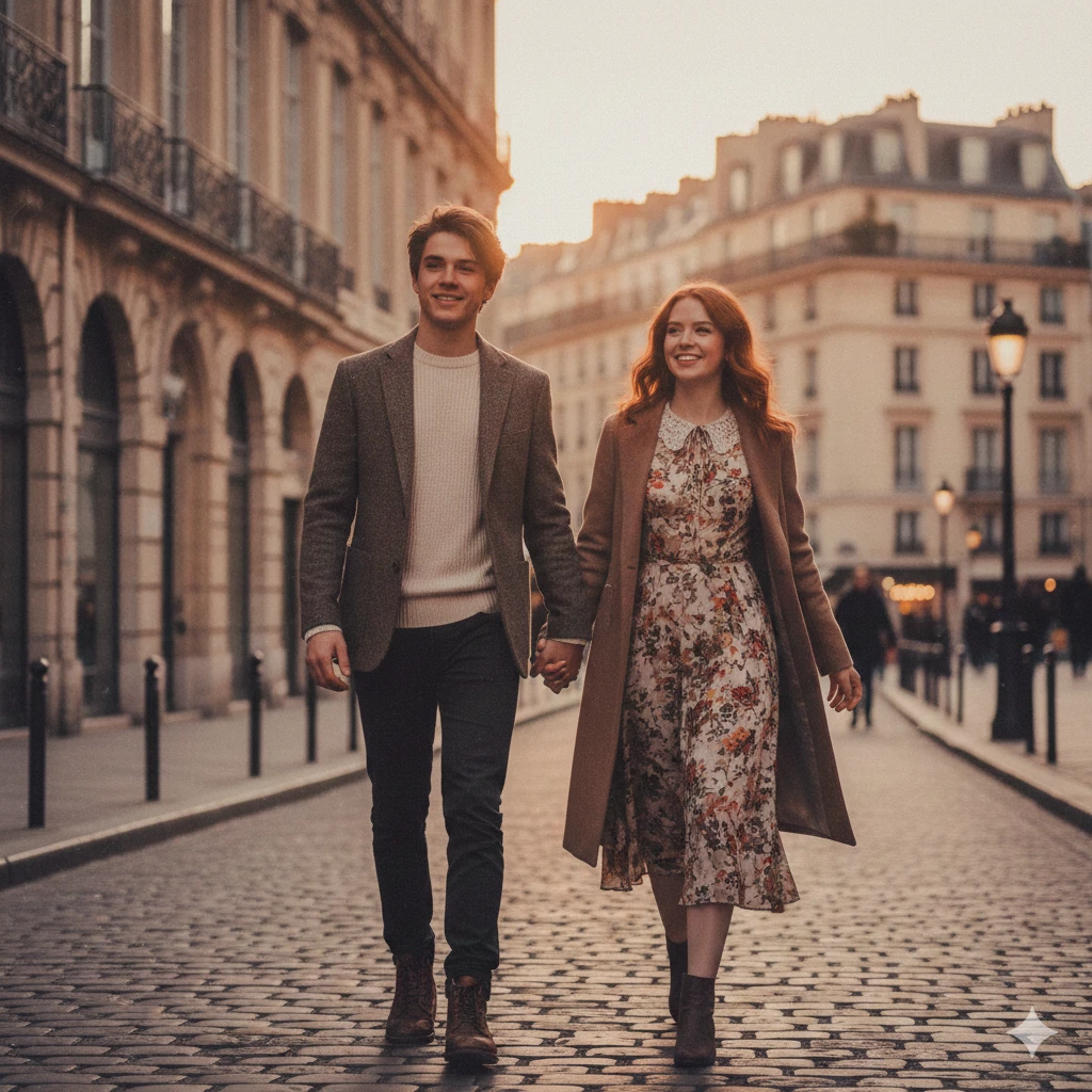 4K Ultra Trending Couple AI Prompts for Gemini AI Free Romantic Retro Aesthetic Boy and Girl Photo