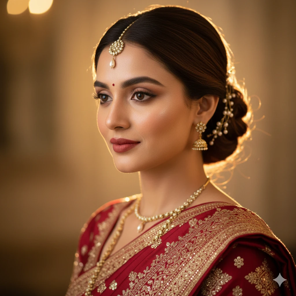 Gemini AI Portrait Prompts Copy Paste Saree Look – Trending Indian Aesthetic Photos