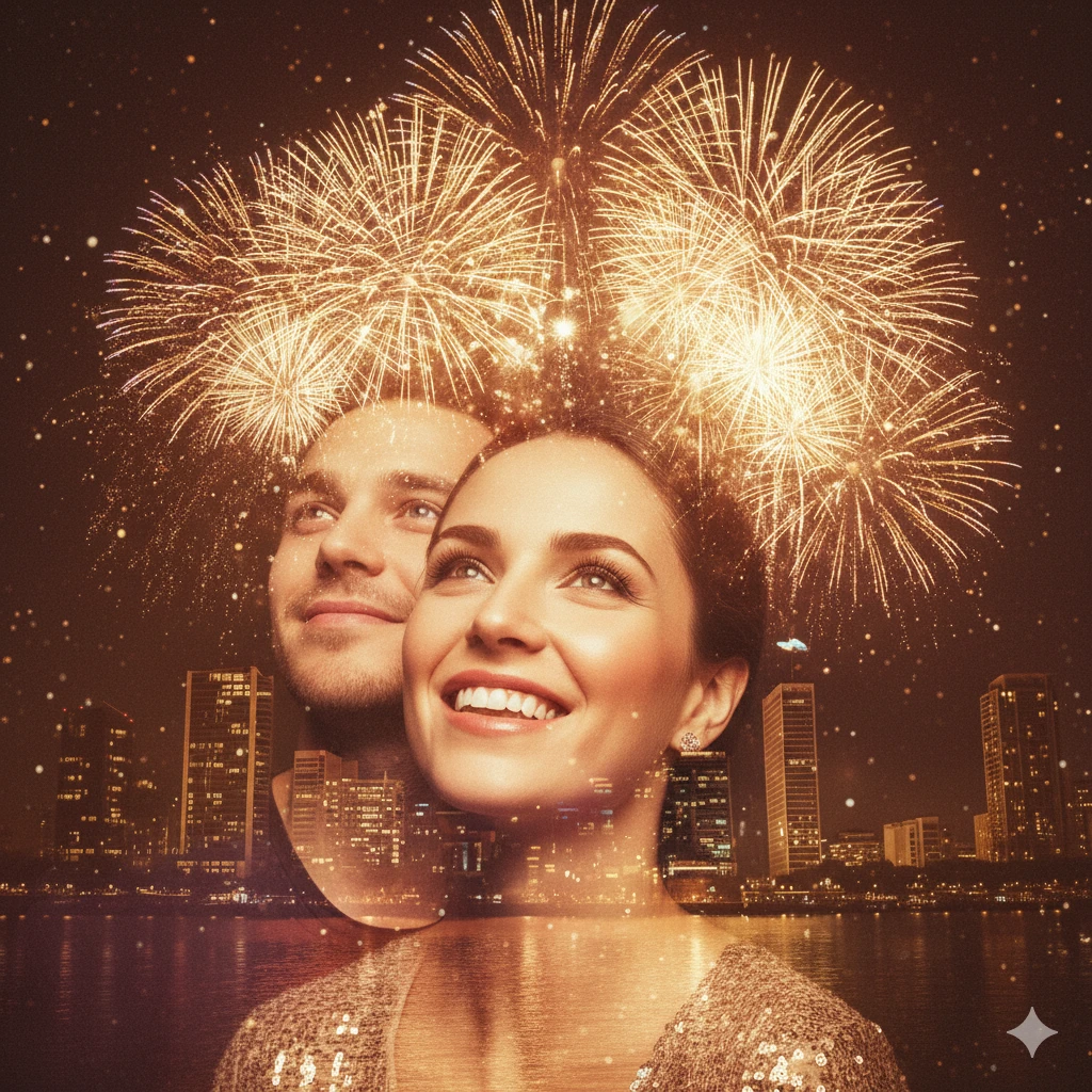 Google Gemini AI Photo New Year Fireworks Prompt Copy Paste